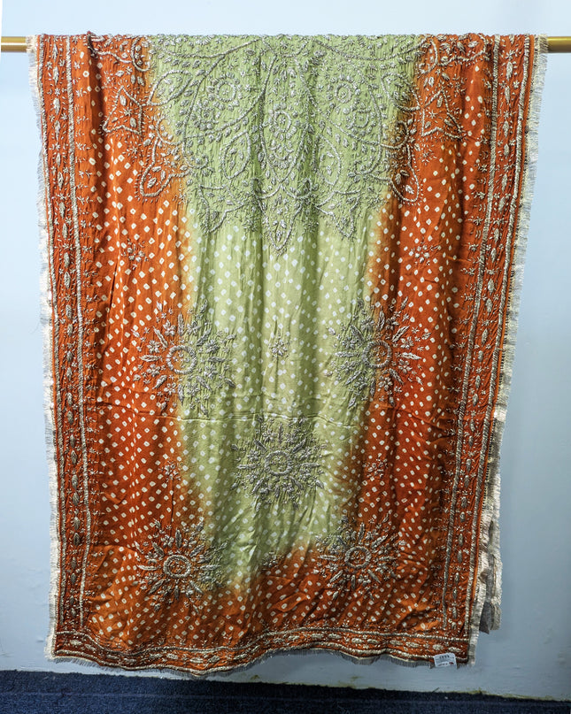 Premium Handmade Chunnri & Gotta Work Silk Dupatta (Ready To Wear)