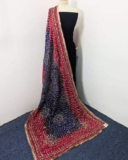 Premium Handmade Chunnri & Gotta Work Silk Dupatta (Ready To Wear)