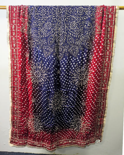 Premium Handmade Chunnri & Gotta Work Silk Dupatta (Ready To Wear)