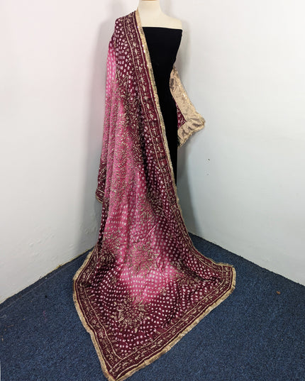 Premium Handmade Chunnri & Gotta Work Silk Dupatta (Ready To Wear)