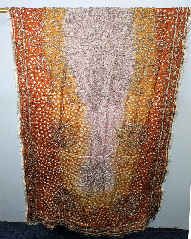 Premium Handmade Chunnri & Gotta Work Silk Dupatta (Ready To Wear)