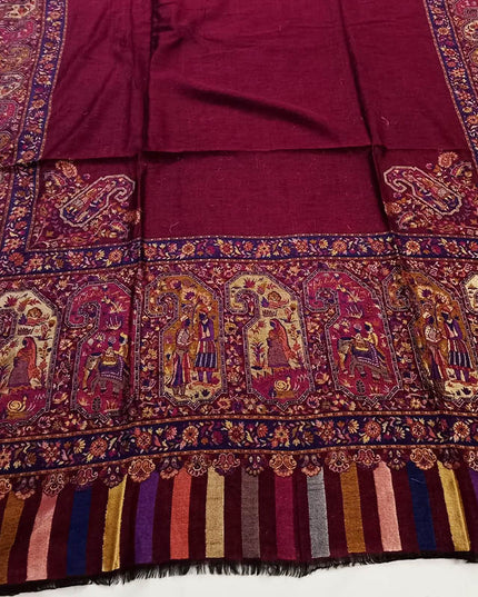 Premium Moonlight + Kani Border Wool Shawl (Ready To Wear)