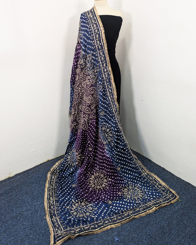 Premium Handmade Chunnri & Gotta Work Silk Dupatta (Ready To Wear)