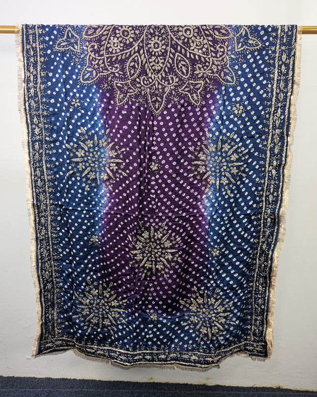 Premium Handmade Chunnri & Gotta Work Silk Dupatta (Ready To Wear)