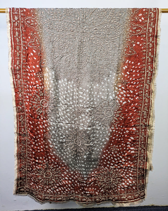 Premium Handmade Chunnri & Gotta Work Silk Dupatta (Ready To Wear)