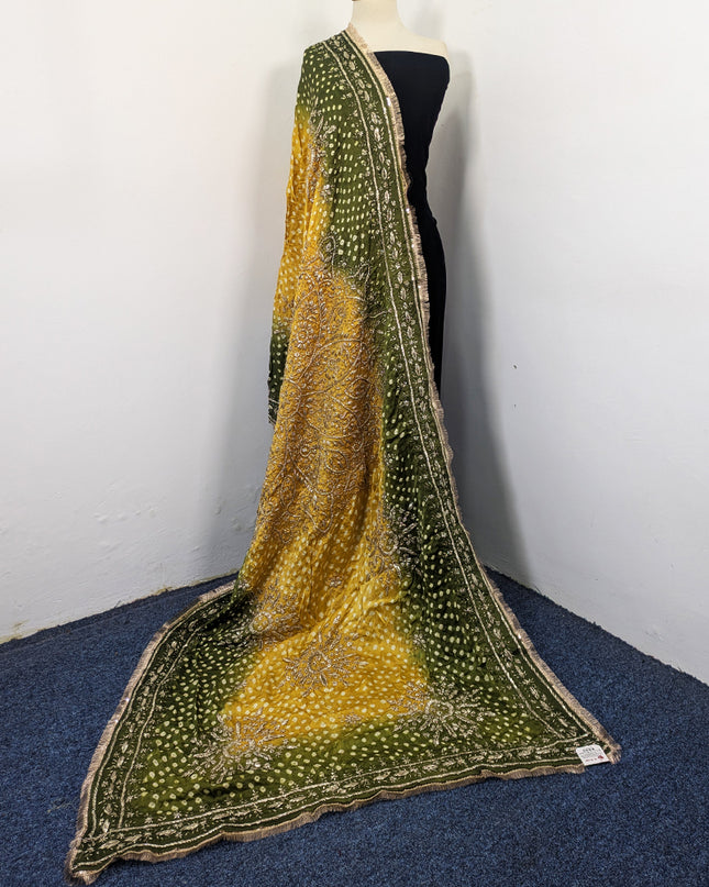 Premium Handmade Chunnri & Gotta Work Silk Dupatta (Ready To Wear)
