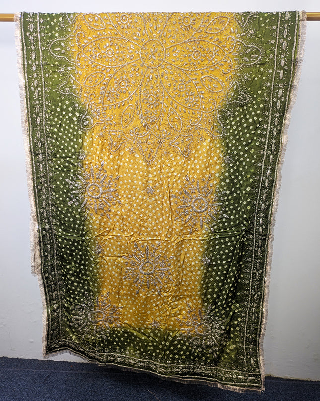 Premium Handmade Chunnri & Gotta Work Silk Dupatta (Ready To Wear)
