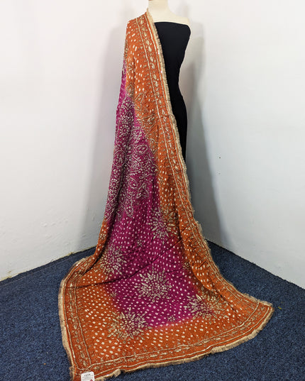 Premium Handmade Chunnri & Gotta Work Silk Dupatta (Ready To Wear)