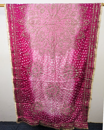 Premium Handmade Chunnri & Gotta Work Silk Dupatta (Ready To Wear)