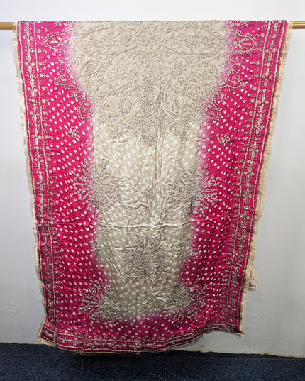 Premium Handmade Chunnri & Gotta Work Silk Dupatta (Ready To Wear)