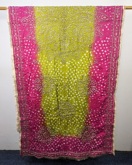 Premium Handmade Chunnri & Gotta Work Silk Dupatta (Ready To Wear)