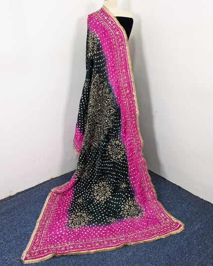 Premium Handmade Chunnri & Gotta Work Silk Dupatta (Ready To Wear)