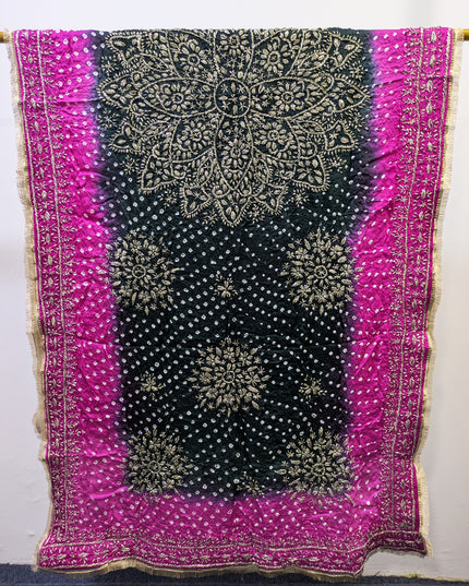 Premium Handmade Chunnri & Gotta Work Silk Dupatta (Ready To Wear)