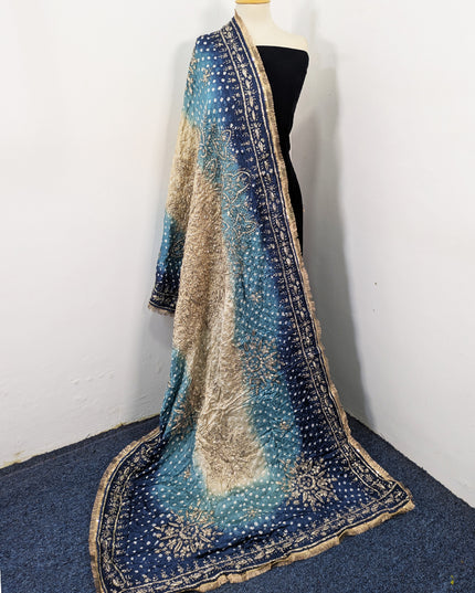 Premium Handmade Chunnri & Gotta Work Silk Dupatta (Ready To Wear)