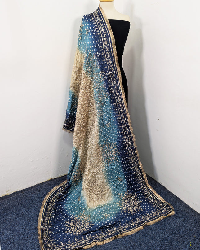 Premium Handmade Chunnri & Gotta Work Silk Dupatta (Ready To Wear)