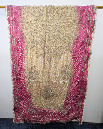 Premium Handmade Chunnri & Gotta Work Silk Dupatta (Ready To Wear)