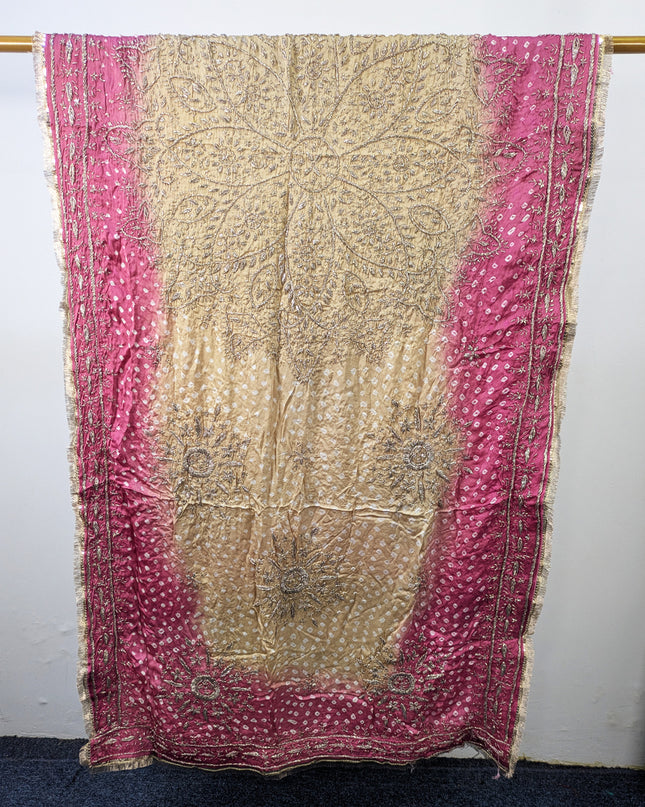 Premium Handmade Chunnri & Gotta Work Silk Dupatta (Ready To Wear)