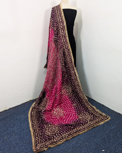 Premium Handmade Chunnri & Gotta Work Silk Dupatta (Ready To Wear)