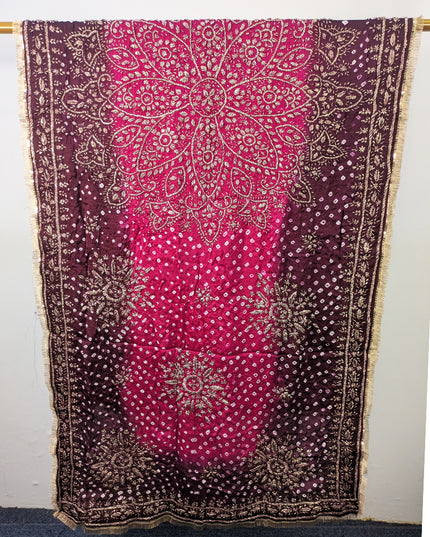 Premium Handmade Chunnri & Gotta Work Silk Dupatta (Ready To Wear)