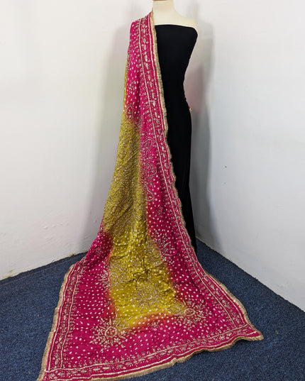 Premium Handmade Chunnri & Gotta Work Silk Dupatta (Ready To Wear)