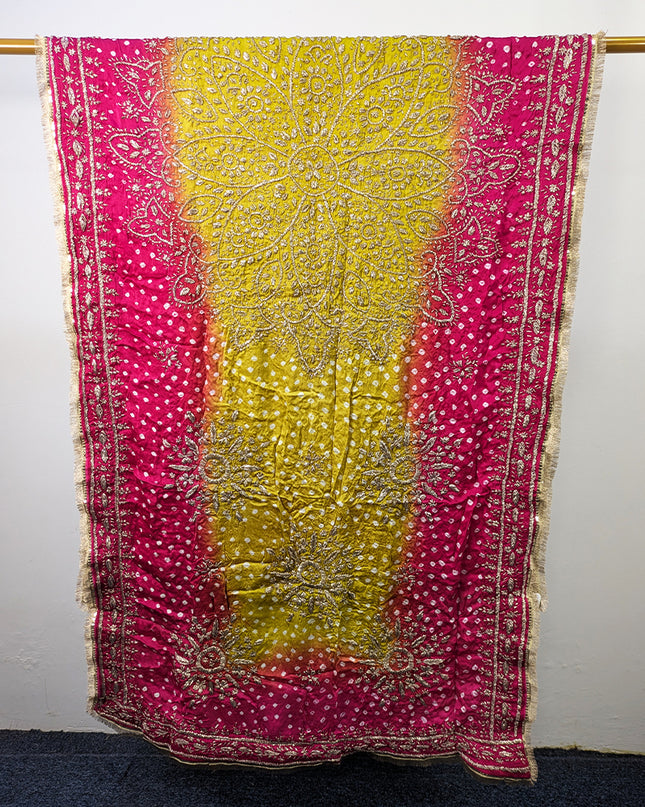 Premium Handmade Chunnri & Gotta Work Silk Dupatta (Ready To Wear)