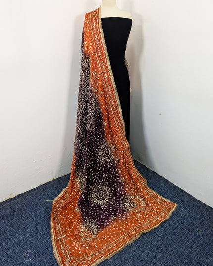 Premium Handmade Chunnri & Gotta Work Silk Dupatta (Ready To Wear)
