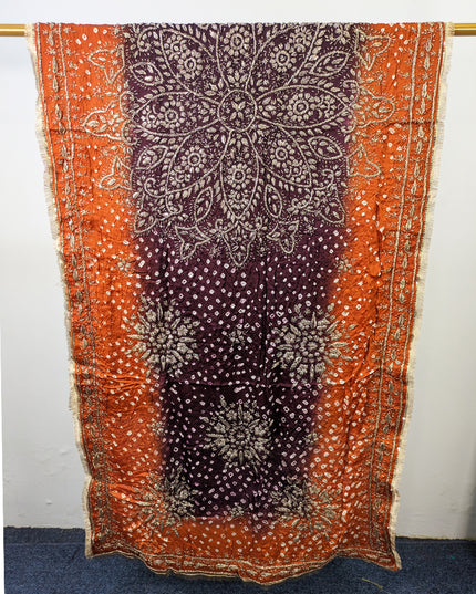 Premium Handmade Chunnri & Gotta Work Silk Dupatta (Ready To Wear)