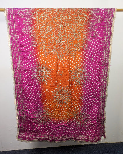 Premium Handmade Chunnri & Gotta Work Silk Dupatta (Ready To Wear)