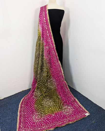 Premium Handmade Chunnri & Gotta Work Silk Dupatta (Ready To Wear)