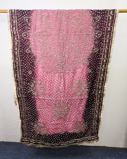 Premium Handmade Chunnri & Gotta Work Silk Dupatta (Ready To Wear)
