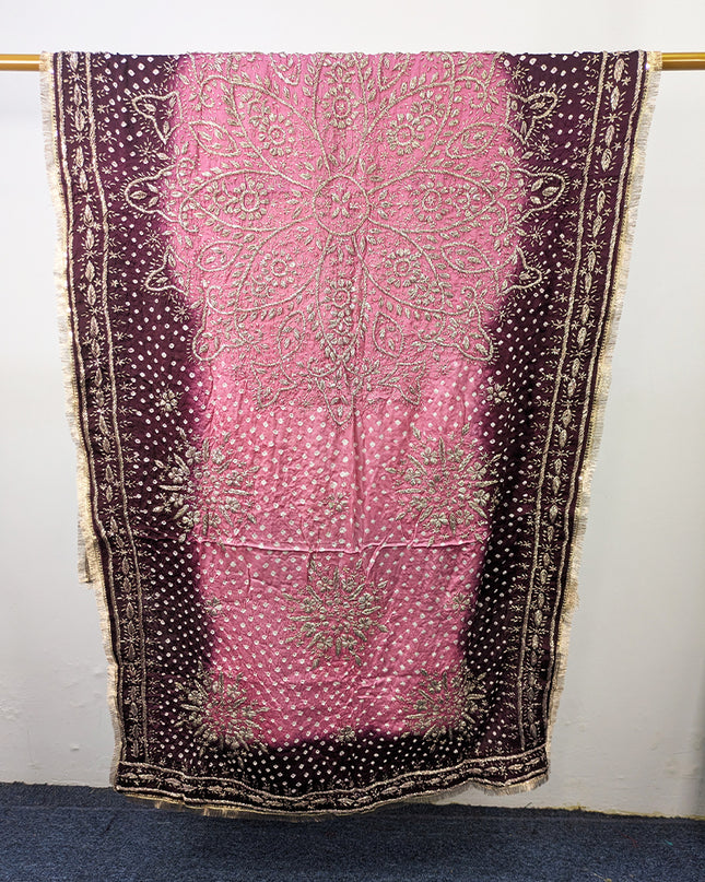 Premium Handmade Chunnri & Gotta Work Silk Dupatta (Ready To Wear)