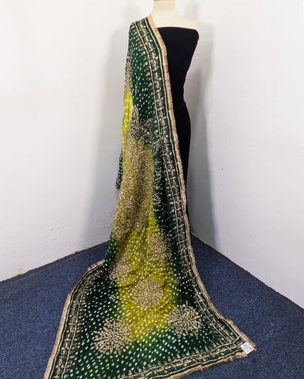 Premium Handmade Chunnri & Gotta Work Silk Dupatta (Ready To Wear)