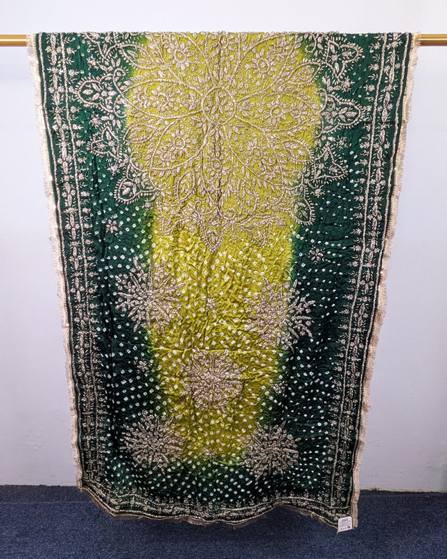 Premium Handmade Chunnri & Gotta Work Silk Dupatta (Ready To Wear)