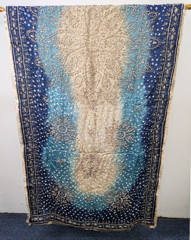 Premium Handmade Chunnri & Gotta Work Silk Dupatta (Ready To Wear)