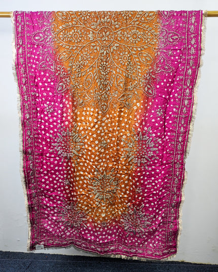 Premium Handmade Chunnri & Gotta Work Silk Dupatta (Ready To Wear)