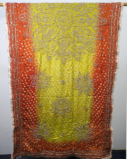 Premium Handmade Chunnri & Gotta Work Silk Dupatta (Ready To Wear)