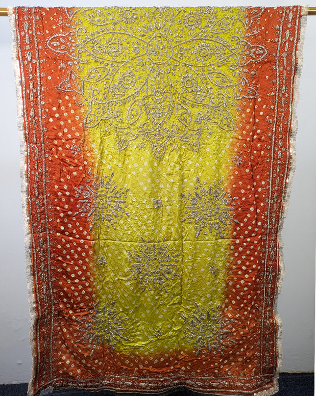 Premium Handmade Chunnri & Gotta Work Silk Dupatta (Ready To Wear)