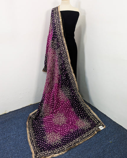 Premium Handmade Chunnri & Gotta Work Silk Dupatta (Ready To Wear)