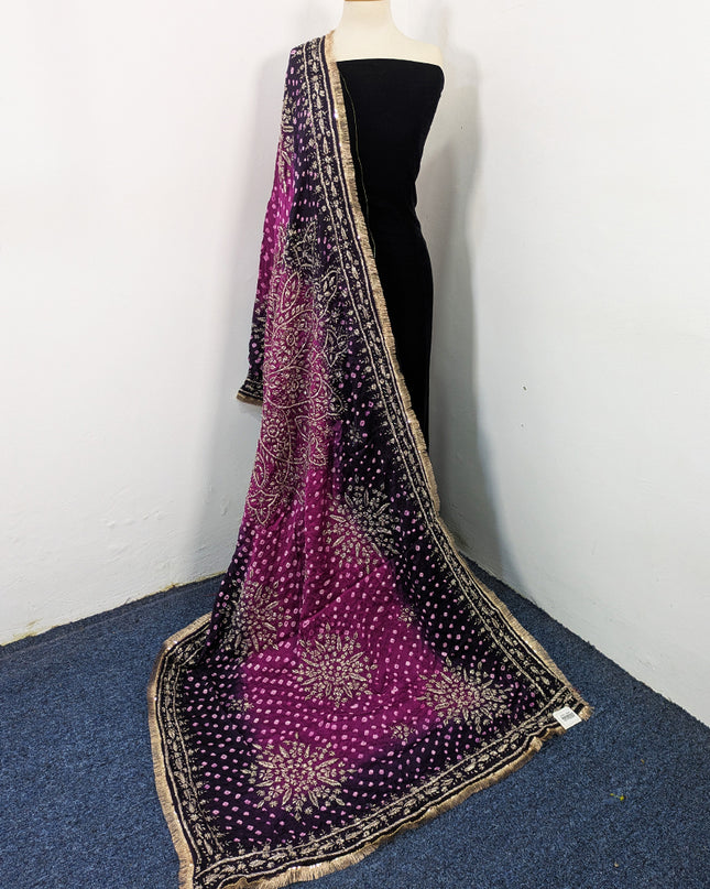 Premium Handmade Chunnri & Gotta Work Silk Dupatta (Ready To Wear)