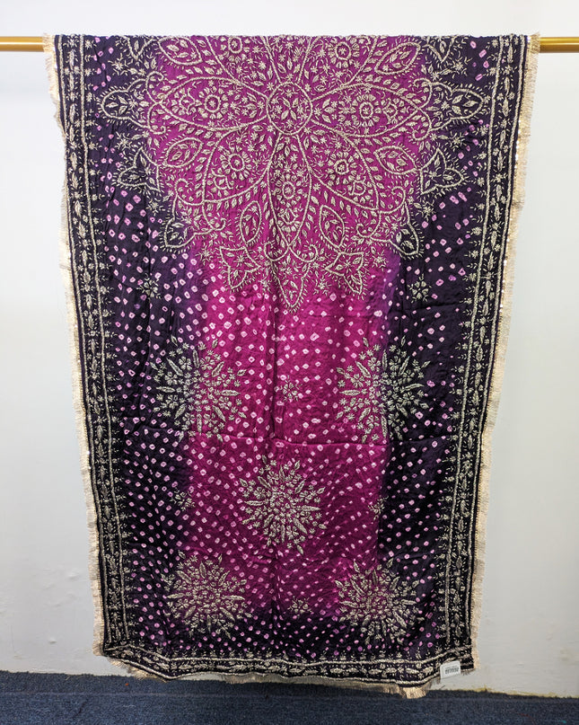 Premium Handmade Chunnri & Gotta Work Silk Dupatta (Ready To Wear)
