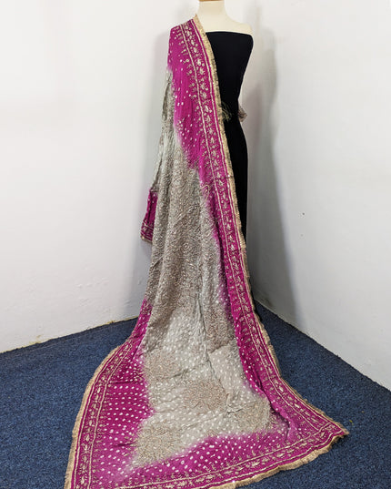 Premium Handmade Chunnri & Gotta Work Silk Dupatta (Ready To Wear)
