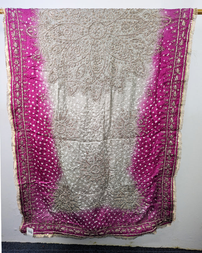 Premium Handmade Chunnri & Gotta Work Silk Dupatta (Ready To Wear)