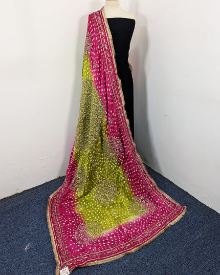 Premium Handmade Chunnri & Gotta Work Silk Dupatta (Ready To Wear)