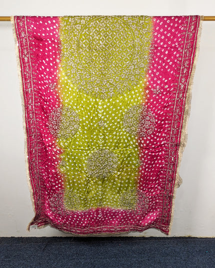 Premium Handmade Chunnri & Gotta Work Silk Dupatta (Ready To Wear)