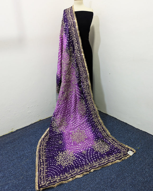 Premium Handmade Chunnri & Gotta Work Silk Dupatta (Ready To Wear)