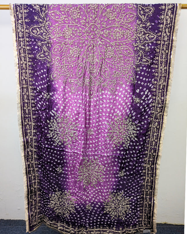 Premium Handmade Chunnri & Gotta Work Silk Dupatta (Ready To Wear)