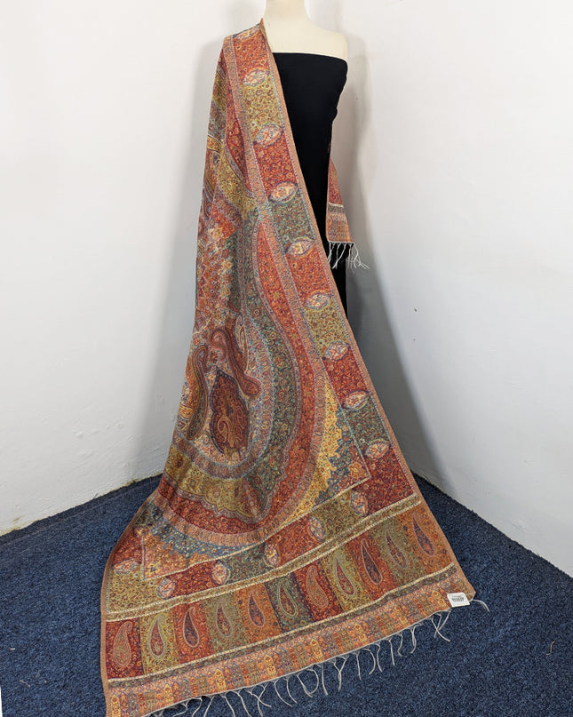 Handmade Pure Indian Kani Moonlight Shawl Jamawar Paisley Style Elegant Traditional Indian Wrap