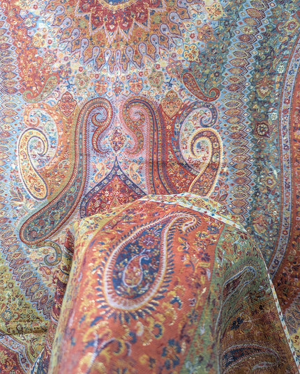Handmade Pure Indian Kani Moonlight Shawl Jamawar Paisley Style Elegant Traditional Indian Wrap