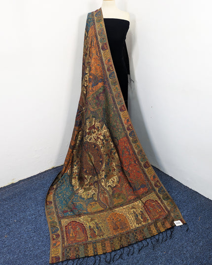 Fancy Pure Indian Kani Moonlight Shawl - Mughal Shikaargah