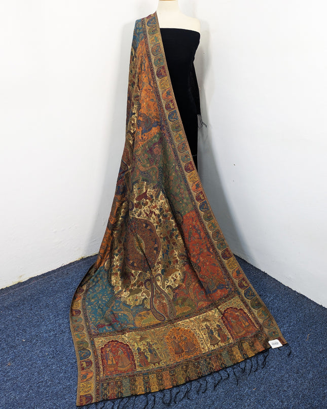 Fancy Pure Indian Kani Moonlight Shawl - Mughal Shikaargah